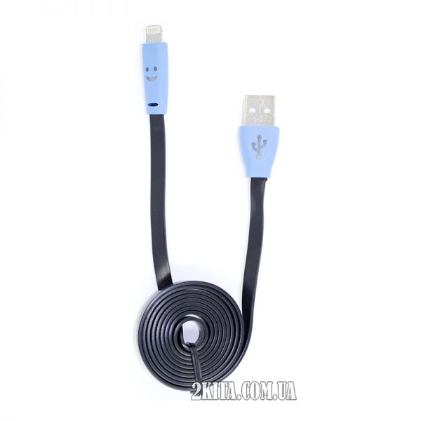 Кабель USB LED smile для iPhone 5/5C/5S/6 - Черный