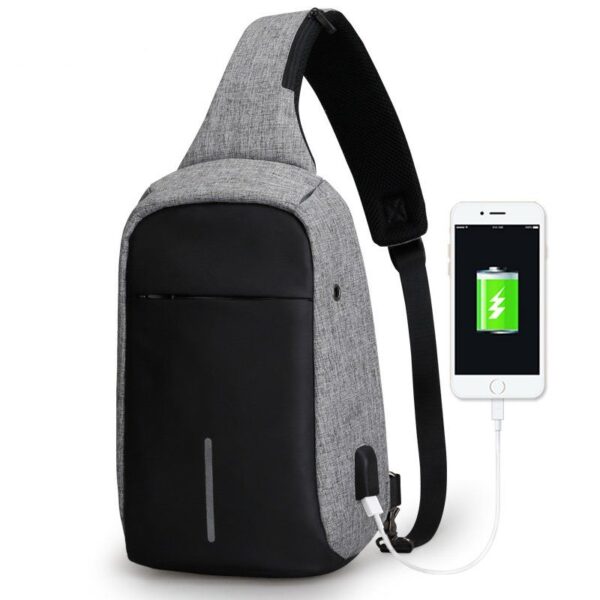 Городской рюкзак антивор Bobby Mini с USB, Бобби, рюкзак через плечо Серый